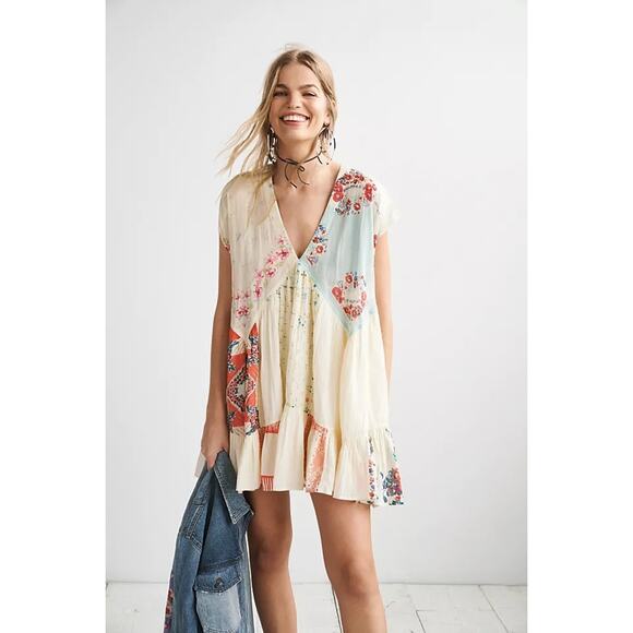 Free people Dresses & Skirts - Free People Women's Mended With Scarves Mini Dress Medium New